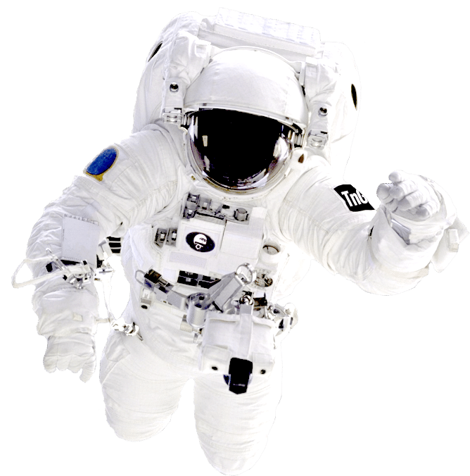 Astronaut floating in space with no tether