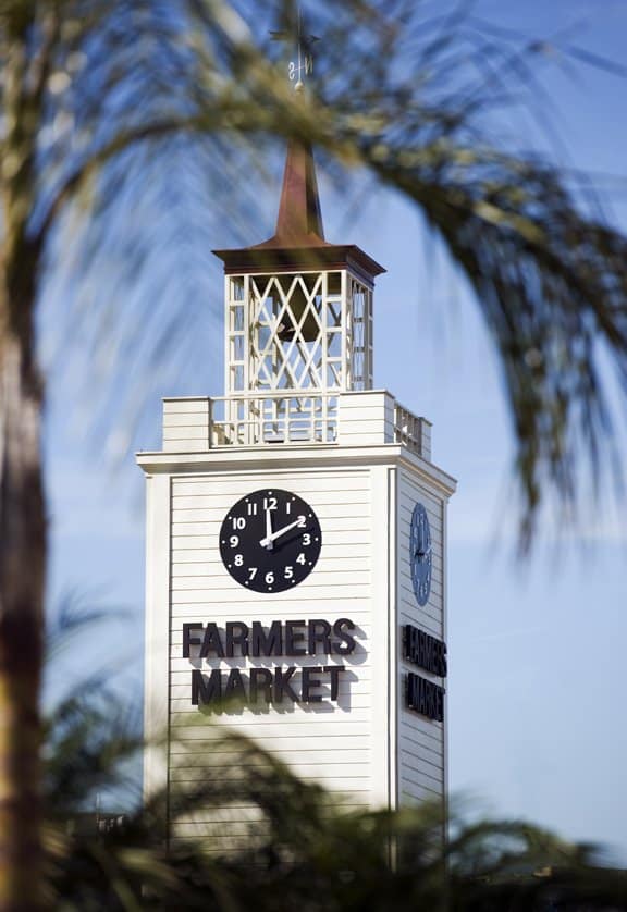 The top shot of los angeles farmers market white tower