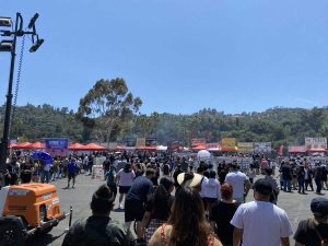 Countless people attending food truck festival