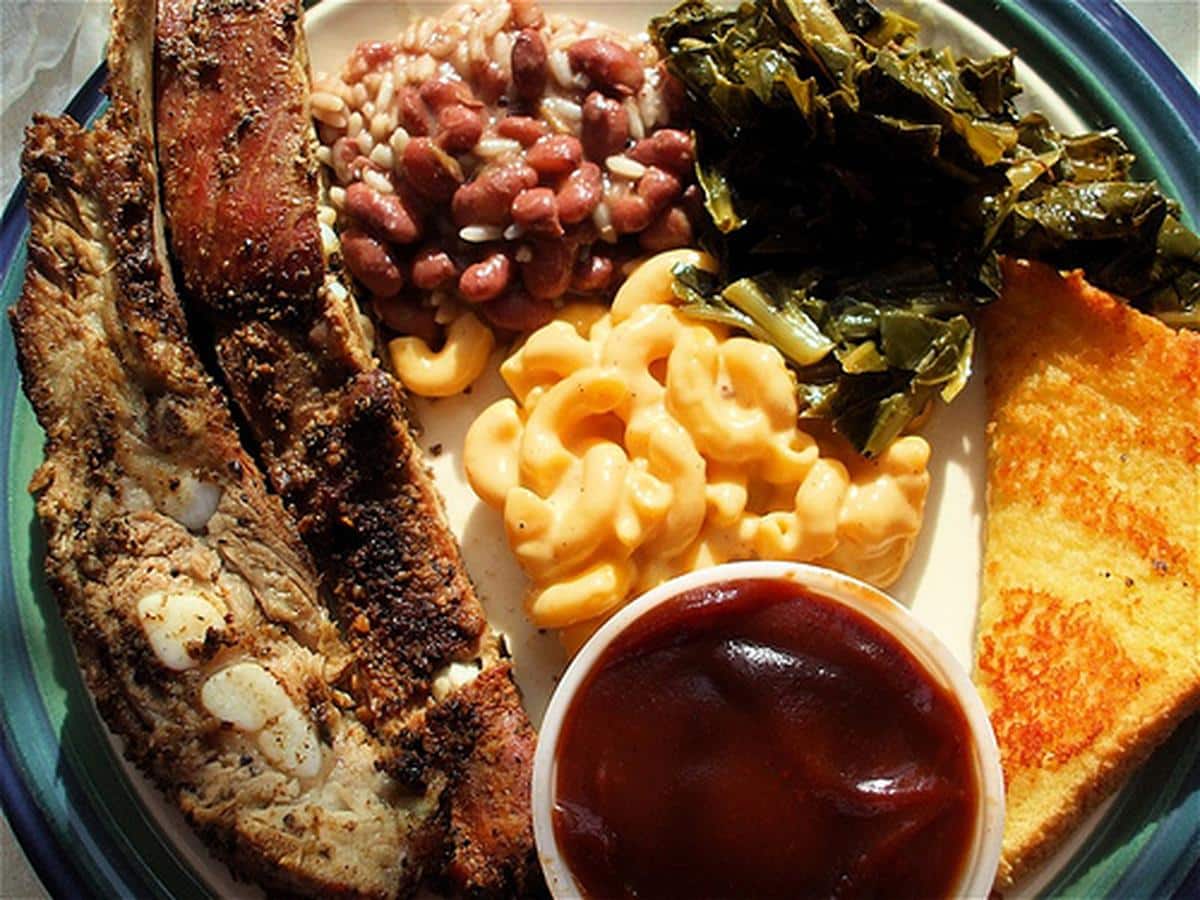 Mouthwatering plate of different dishes at the Annual Soul Food Festival