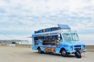 Food truck parked along the pacific coast highway Malibu California