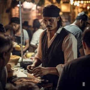 johnny depp as street food vendor
