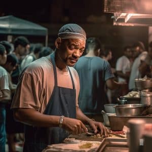 will smith as street food vendor