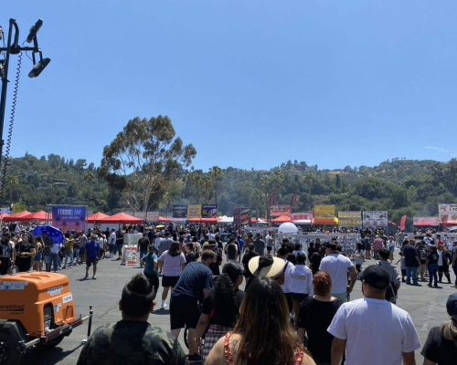 Countless people attending food truck festival